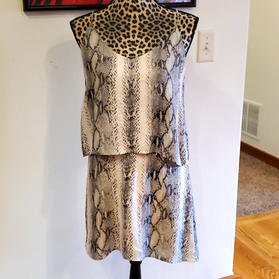 Nwt Lavender Brown Snake Skin Dress